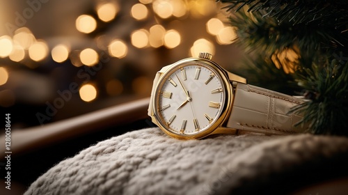 Obraz na płótnie Elegant timepiece cozy setting product photography festive vibes close-up luxury lifestyle w salonie