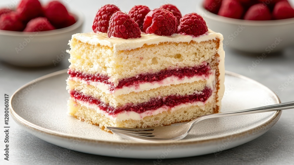 Three Layered Raspberry Cake with Vanilla Frosting Three Layered Raspberry Cake with Vanilla Frosting