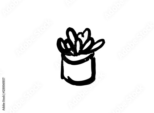 Illustration of an Indoor Succulent Houseplant Decoration