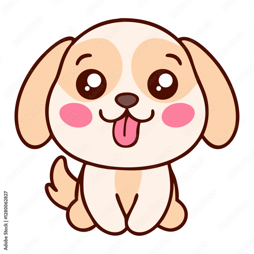 Kawaii Dog Smiling Cute Cartoon Kawaii Dog Smiling Cute Cartoon