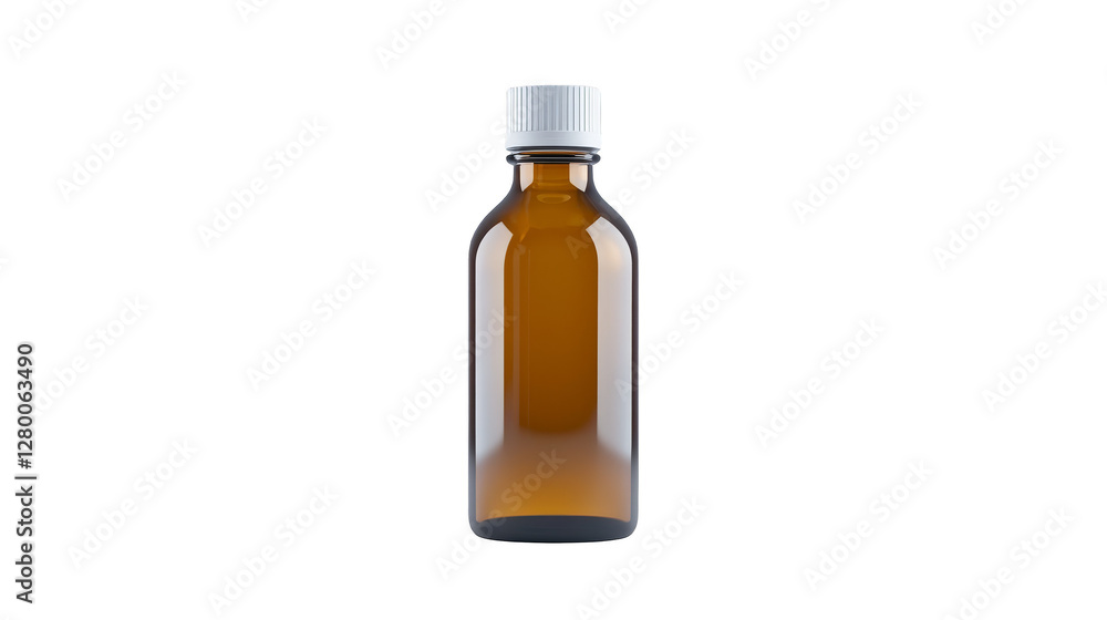 Clear glass bottle on vibrant plaid background, a study in texture and color Clear glass bottle on vibrant plaid background, a study in texture and color