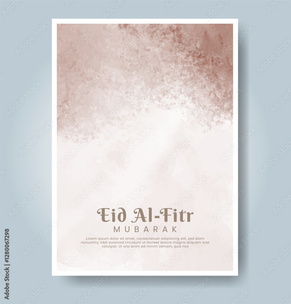 Fototapeta premium Eid al-fitr with watercolor background. Abstract illustration