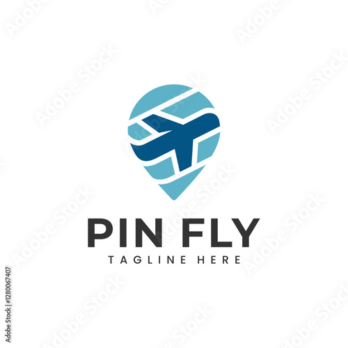 Travel agency logo with pin location icon