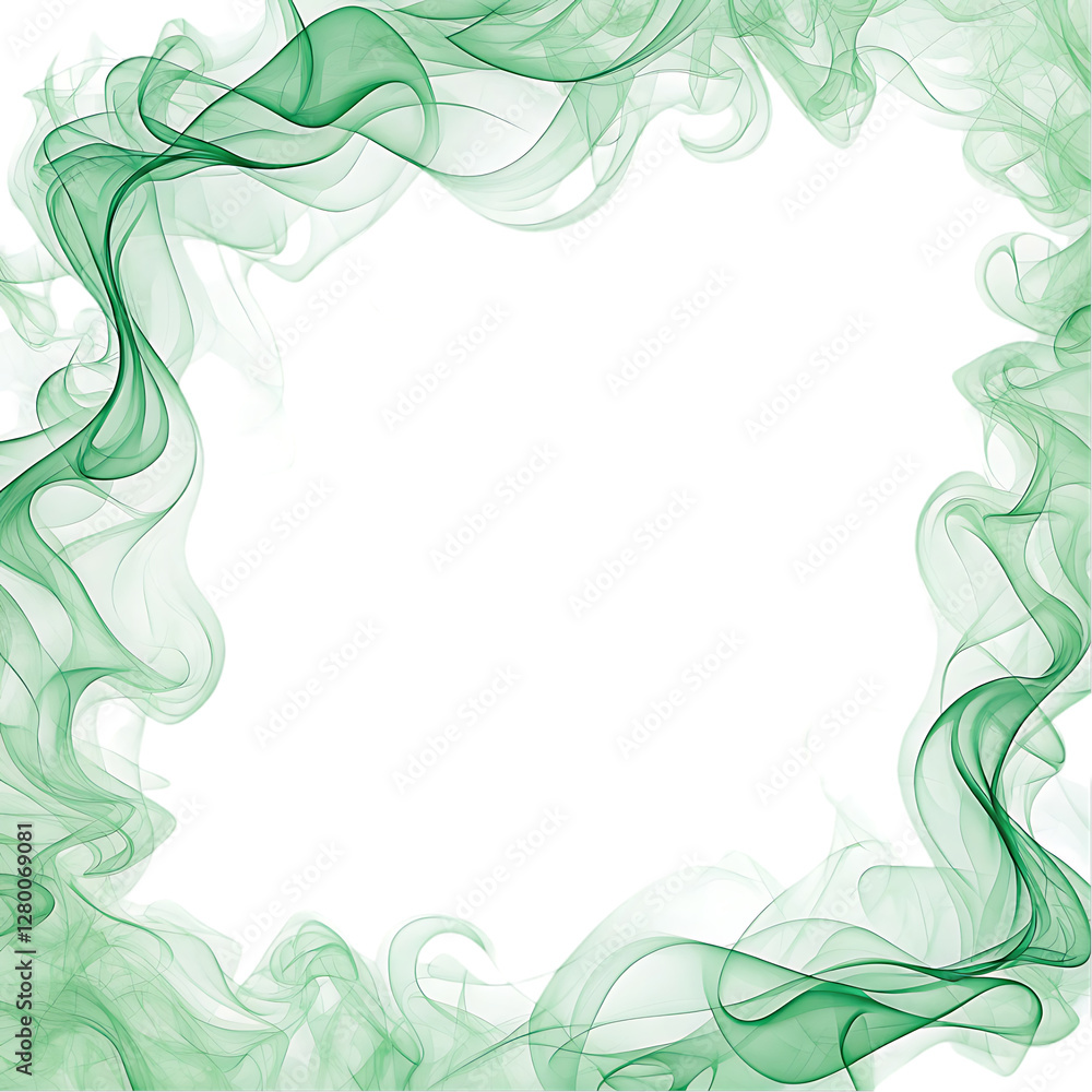 A high quality green smoke border illustration isolated on white background. Trending Green frame effect on white background. A high quality green smoke border illustration isolated on white background. Trending Green frame effect on white background.