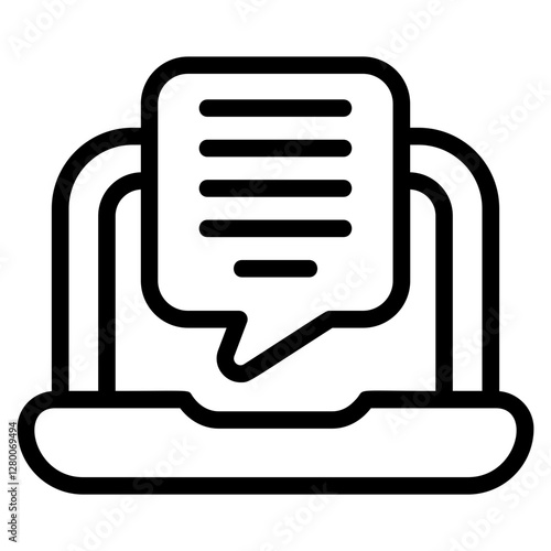 Dialogue laptop Line Icon