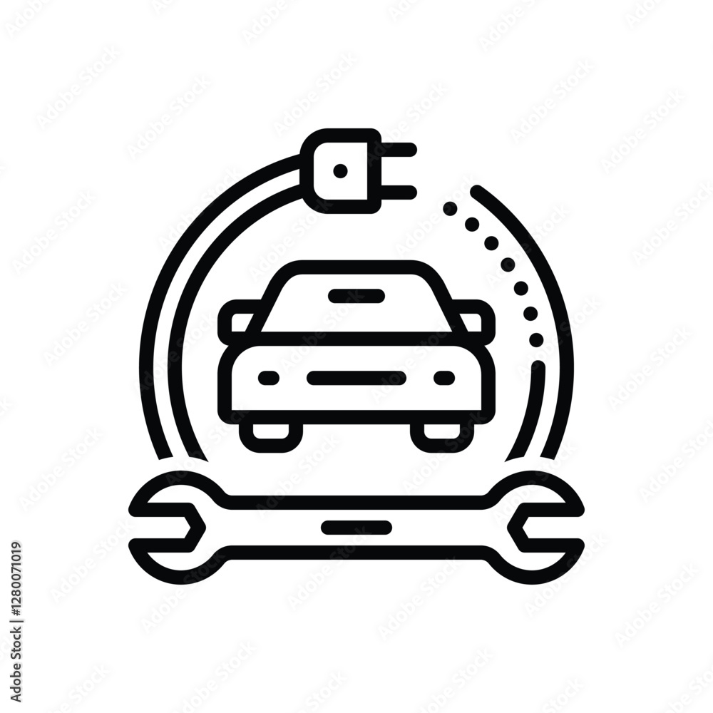 Black line icon for electrical service Black line icon for electrical service