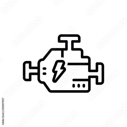 Black line icon for engine turn up