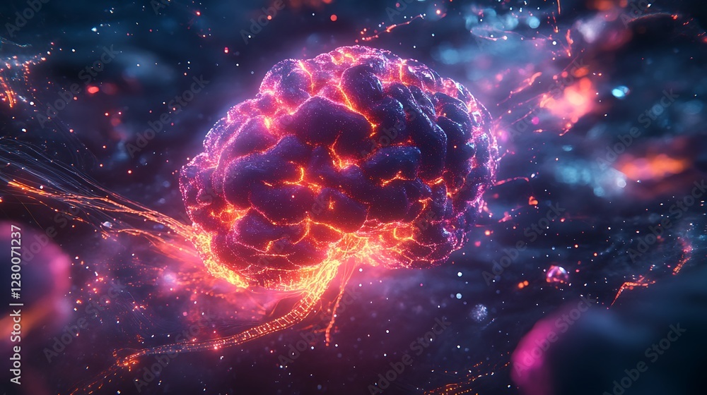 A vibrant holographic neural circuit connected to a quantum computing grid, glowing in radiant neon patterns, surrounded by swirling energy trails and shimmering cosmic particles, A vibrant holographic neural circuit connected to a quantum computing grid, glowing in radiant neon patterns, surrounded by swirling energy trails and shimmering cosmic particles,