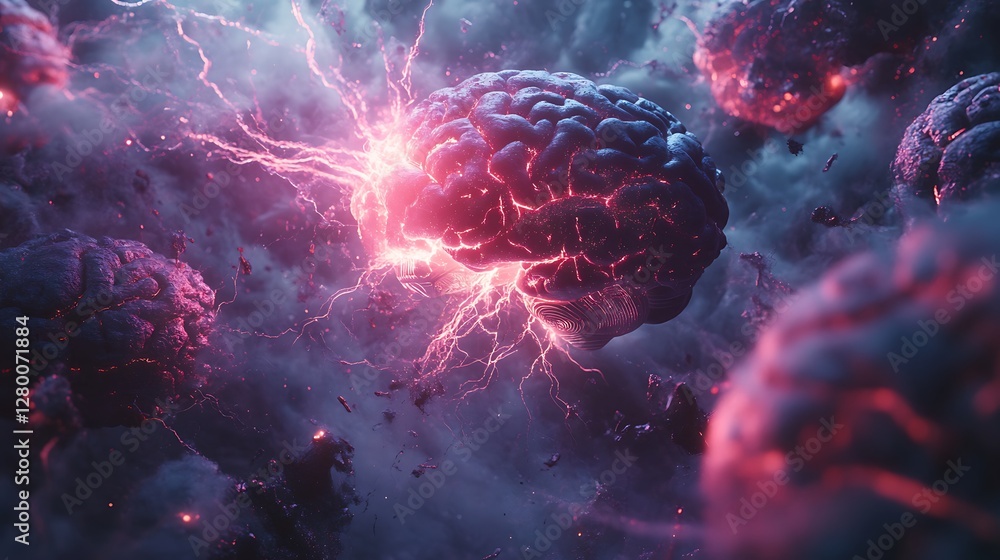 Multiple cyber brains interconnected by radiant neural pathways, pulsating with vibrant quantum light, orbiting a central quantum core emitting dynamic energy waves, Multiple cyber brains interconnected by radiant neural pathways, pulsating with vibrant quantum light, orbiting a central quantum core emitting dynamic energy waves,