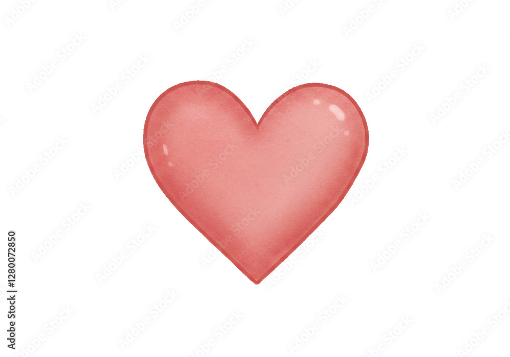 Pink Heart Illustration on Transparent Background Pink Heart Illustration on Transparent Background
