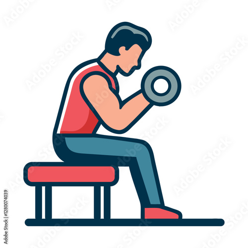 calisthenics male dumbbell workout icon