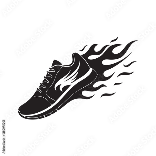 Flaming Sneaker Vector Svg Speed Shoe Clipart 