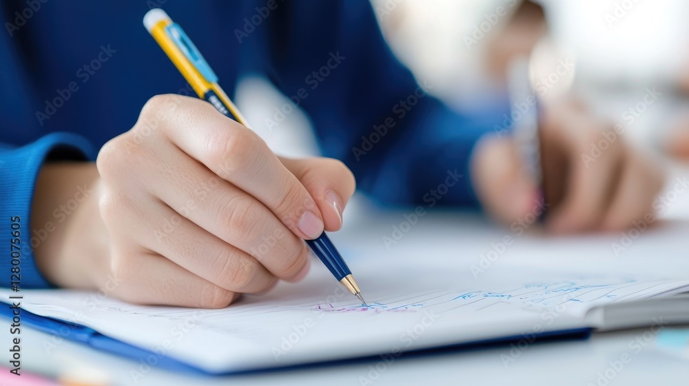 Writing Process with Pen and Notebook in a Bright Learning Environment Writing Process with Pen and Notebook in a Bright Learning Environment