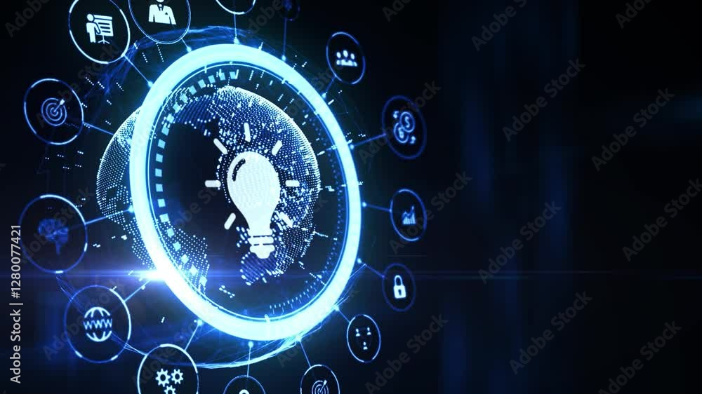 Business, technology, internet and networking concept. Light Bulb innovation Solution. Business, technology, internet and networking concept. Light Bulb innovation Solution.