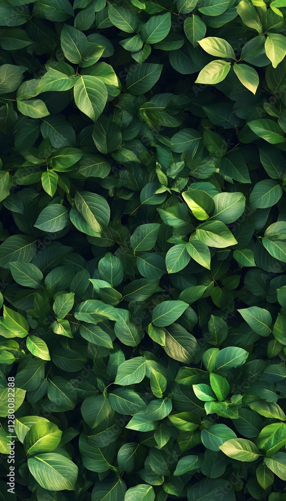 Obraz premium Green leaves forming a dense and healthy textured natural background
