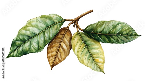 Leafy botanical arrangement nature illustration green environment close-up