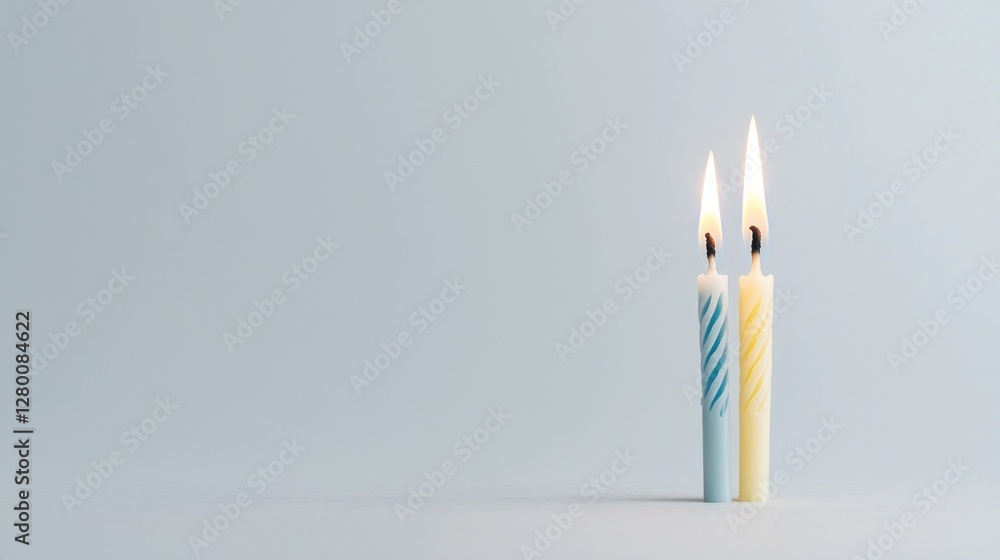 Birthday candles on pastel background Birthday candles on pastel background