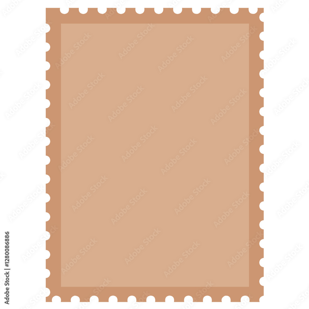 Fototapeta premium blank brown postage stamp