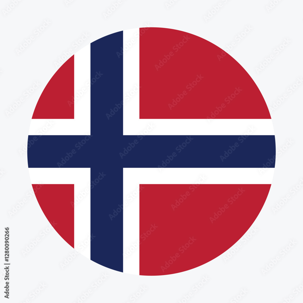 Fototapeta premium Norway flag circle icon vector illustration design