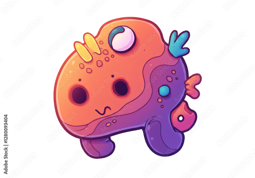 Cute Orange And Purple Pixel Art Creature Cute Orange And Purple Pixel Art Creature