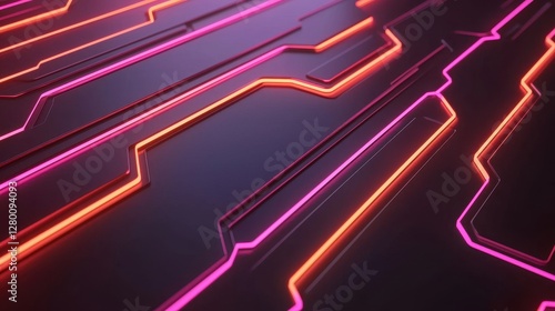 A modern, abstract background featuring vibrant, neon lines against a dark surface, creating a futuristic and tech-inspired aesthetic.