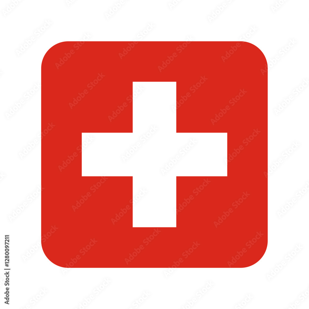 Flag of Switzerland. Switzerland rounded square flag icon digital vector illustration Flag of Switzerland. Switzerland rounded square flag icon digital vector illustration
