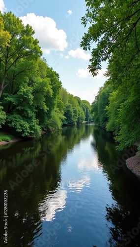 The Delaware River flows smoothly by Wilmington, serene, Wilmington