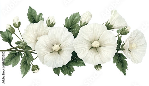 Obraz na płótnie White Hibiscus Floral Arrangement On White Background w salonie