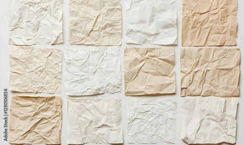 Various Crumpled Textures in Neutral Tones for Creative Projects