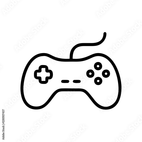 Game controller icon in minimalistic black outline style