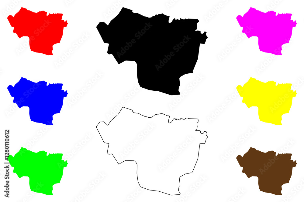 Obraz premium San Salvador Capital city (Republic of El Salvador, San Salvador Department) map vector illustration, scribble sketch map