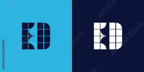 ED logo design with tile shape. Minimalist and modern vector illustration design suitable for business or brand