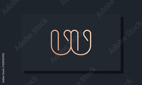 Minimal clip initial letter UU logo