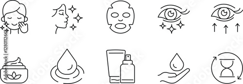 Skincare and Beauty Icons, Hydration, Glow, and Self-Care Essentials.