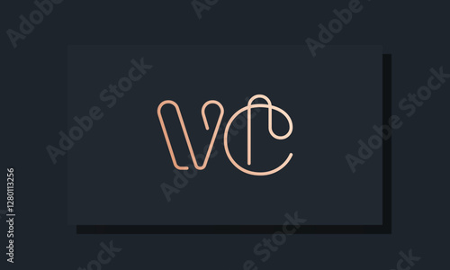 Minimal clip initial letter VC logo
