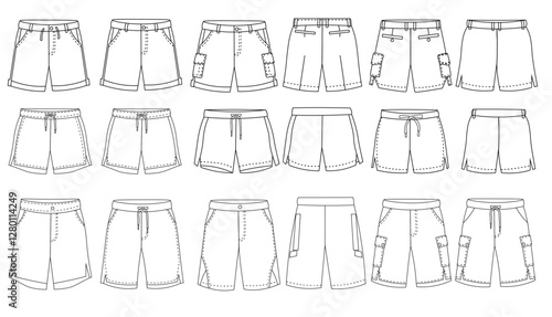 Fashion Shorts and Skirts Sketch
