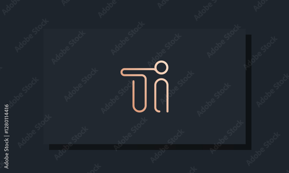 Minimal clip initial letter TI logo Minimal clip initial letter TI logo