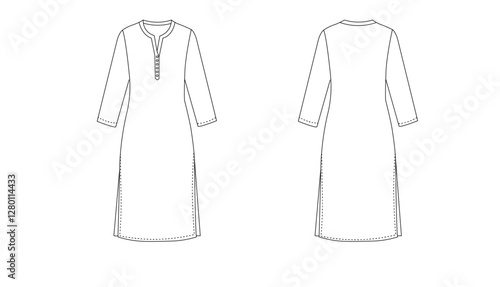 Knee Length Dress Illustration
