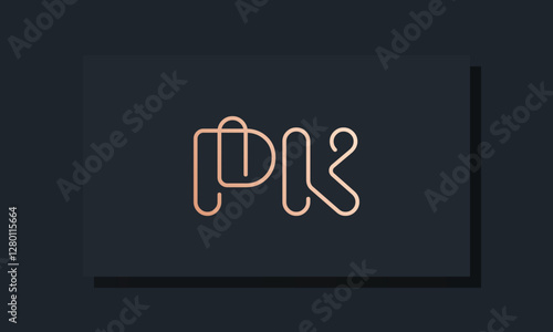 Minimal clip initial letter PK logo