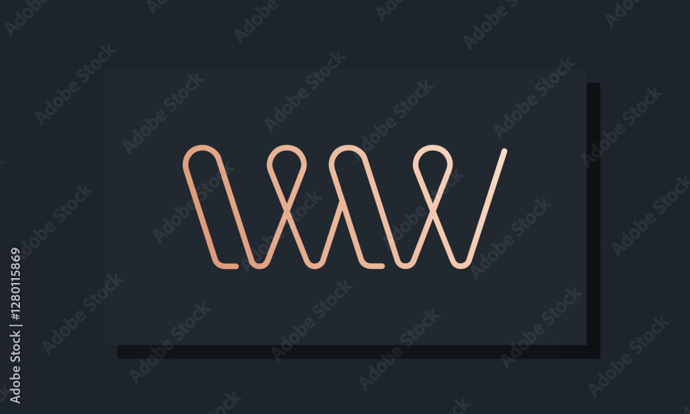 Minimal clip initial letter WW logo Minimal clip initial letter WW logo