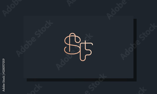 Minimal clip initial letter SF logo