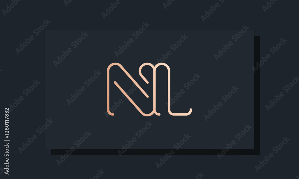 Minimal clip initial letter NL logo Minimal clip initial letter NL logo