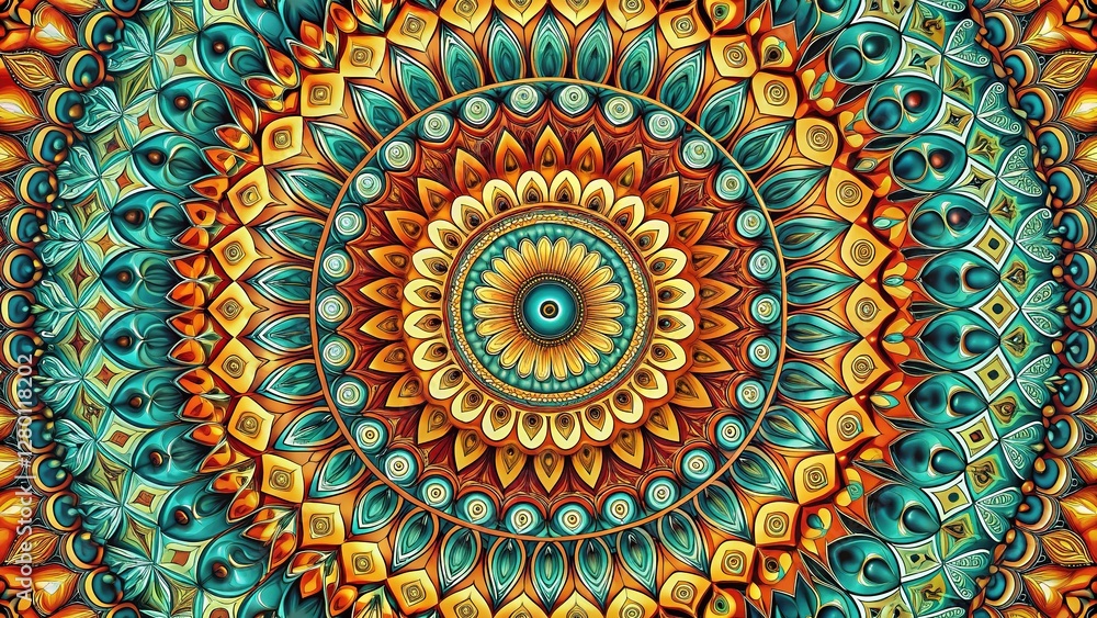 Abstract Two-Tone Circular Pattern: Vibrant Color Geometry Design for Backgrounds and Textures Abstract Two-Tone Circular Pattern: Vibrant Color Geometry Design for Backgrounds and Textures
