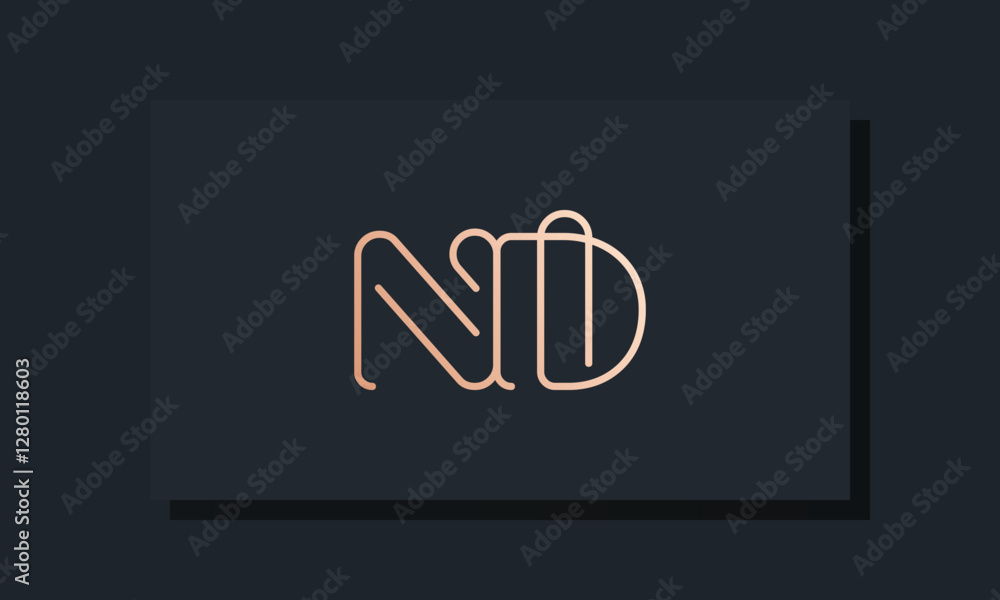 Minimal clip initial letter ND logo Minimal clip initial letter ND logo