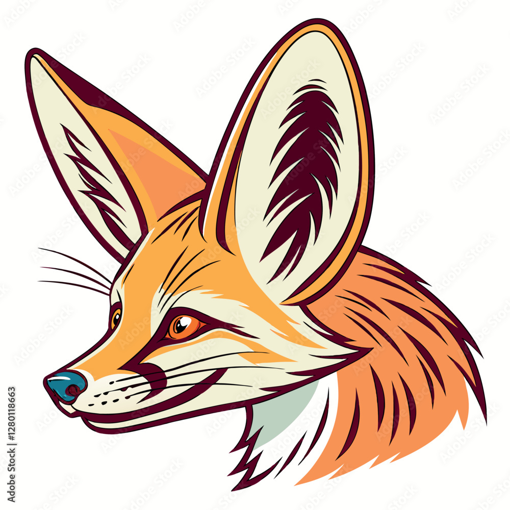 Obraz premium fennec-fox-head-colorful-on-white-background (1).eps