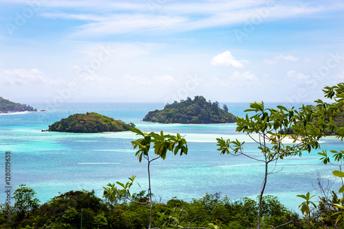Wallpaper Mural Round and Moyenne Islands, Mahe, Seychelles, Africa. Torontodigital.ca