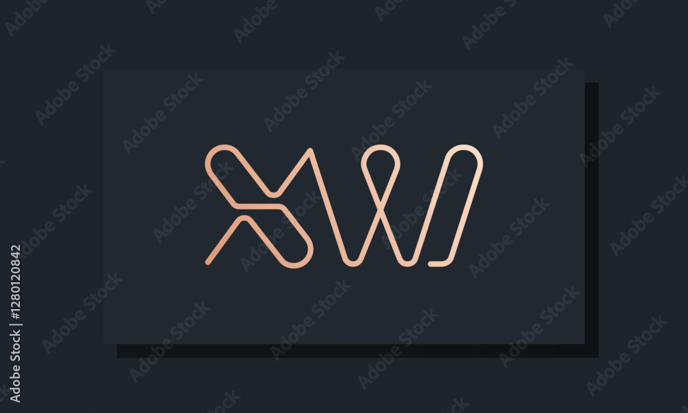 Minimal line art initial letters XW logo Minimal line art initial letters XW logo