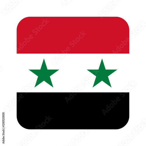 Flag of Syria. Syria rounded square flag icon digital vector illustration