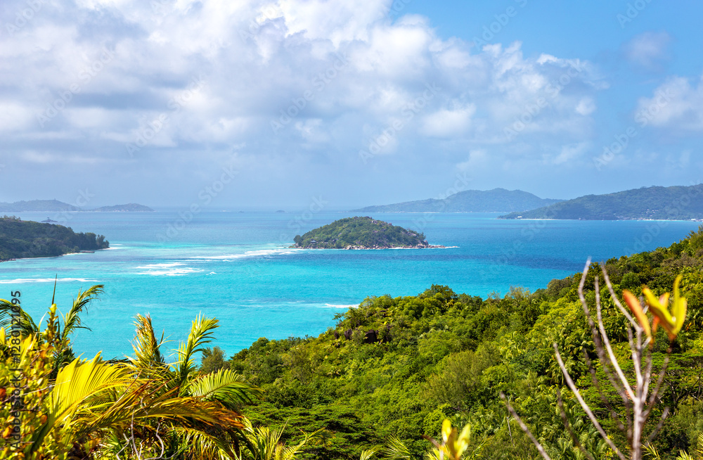 Round Island in Sainte Anne Bay, Praslin, Republic of Seychelles, Africa. Round Island in Sainte Anne Bay, Praslin, Republic of Seychelles, Africa.