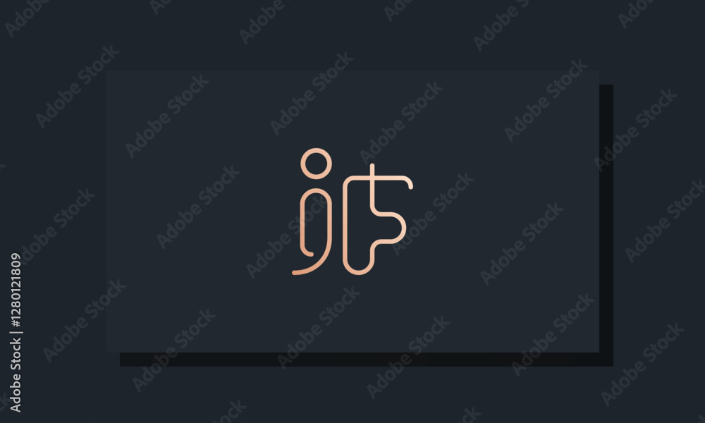 Minimal clip initial letter JF logo Minimal clip initial letter JF logo
